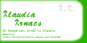 klaudia krnacs business card